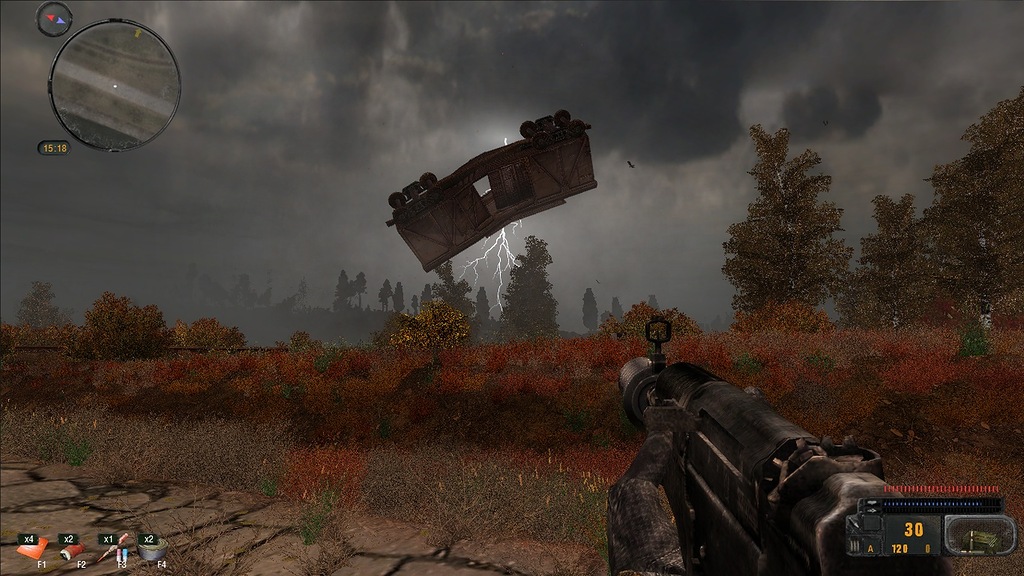 Although the plot of the game revolved around air anomalies, they did not affect the gameplay in any way.  This defect can be corrected with the mod <em> Sky Anomaly </em>