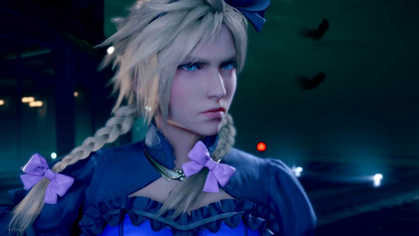 Представлена фигурка главного героя Final Fantasy VII в женском платье