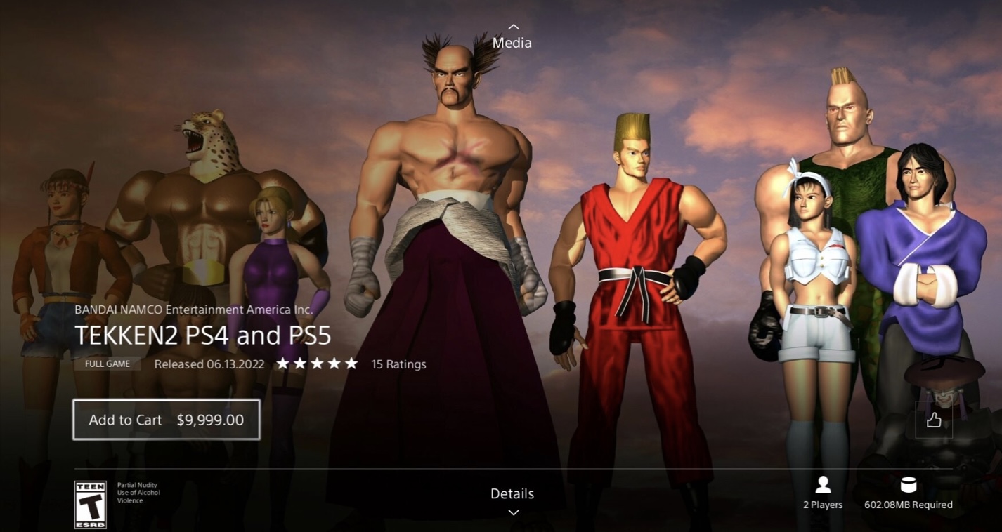 Sony «продавала» в PlayStation Store Tekken 2 за $10 тыс.