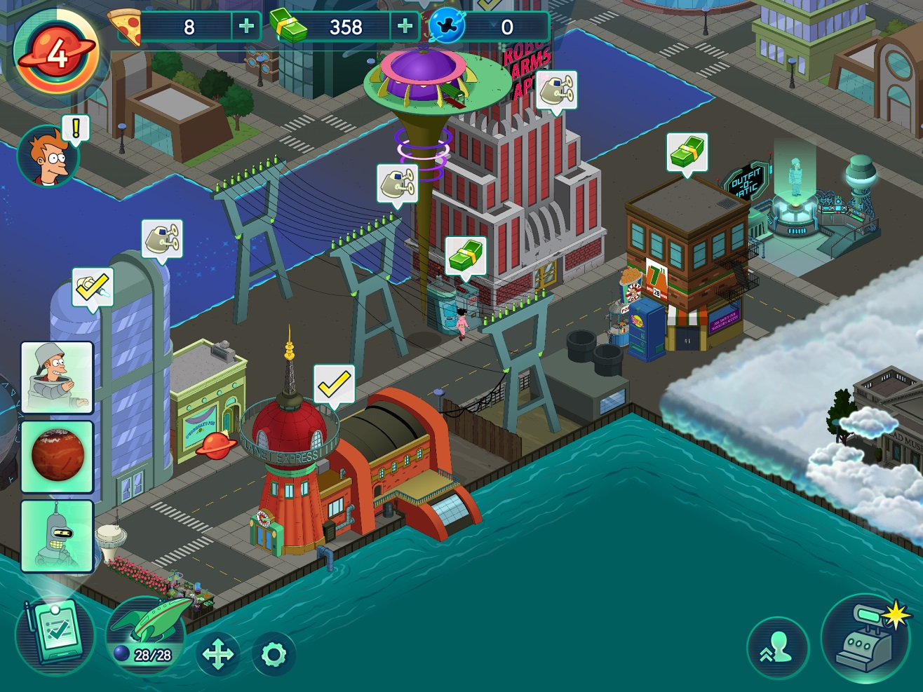 Futurama worlds of tomorrow бесконечные пицца