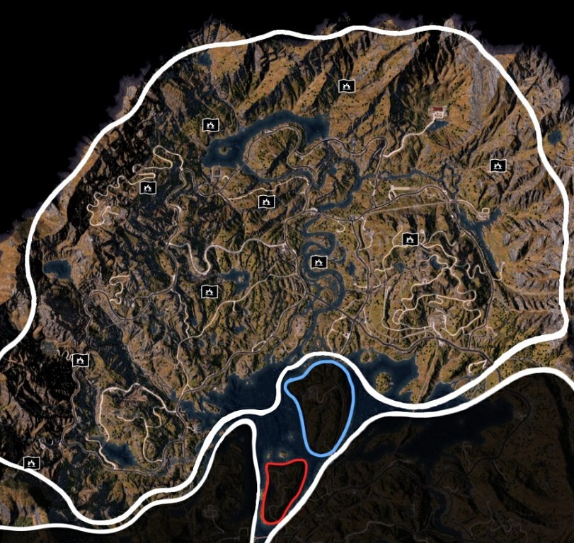 Far Cry 5: карты (рыбалка, охота, алтари, волчьи маяки, бункеры)