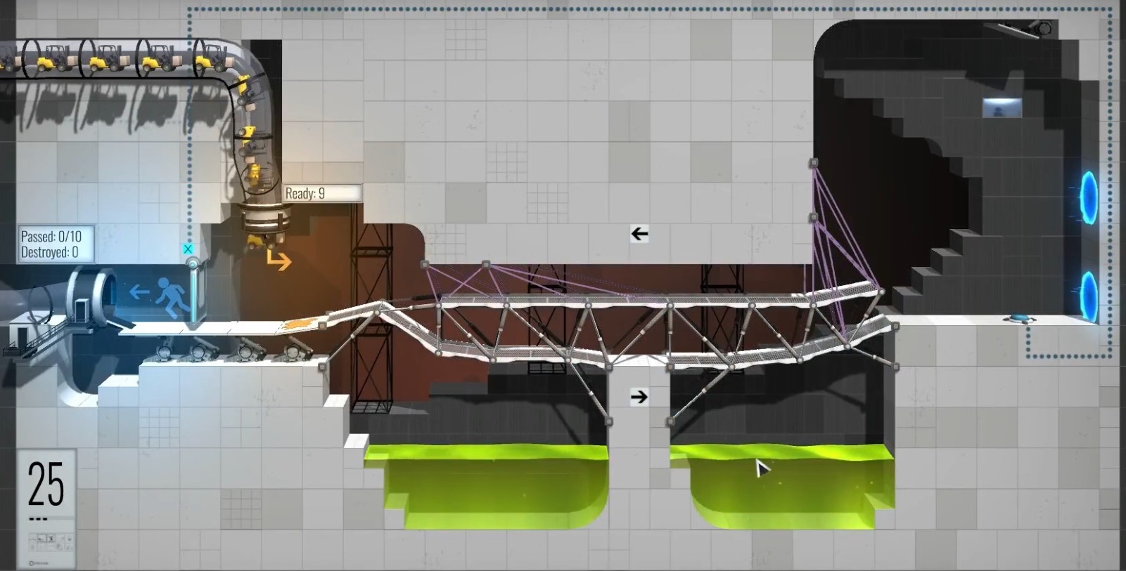 Игра 25 уровней прохождение. Bridge прохождение. Конструктор уровней в Portal 2. Портал бридж конструктор 20. 60 Уровень в Bridge Constructor.