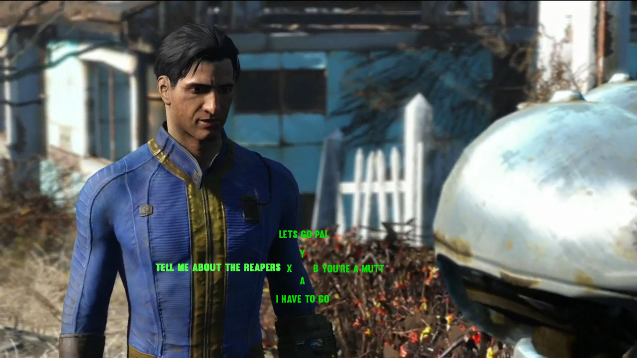 Fallout 4 ps4 русский. Фоллаут 4 диалоги. Диалоговое колесо Fallout 4. Диалоговое окно Fallout 4. Fallout 4 Dialogue.