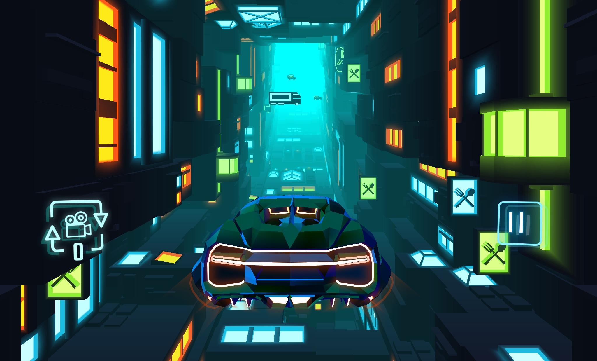 Neon flytron cyberpunk racer