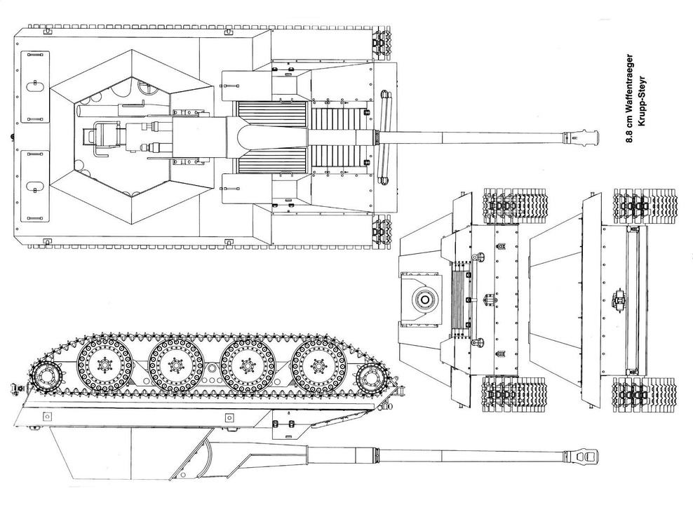 Мир танков чертежи. Танк Krupp-Steyr Waffentrager. Ваффентрагер е100 чертеж. Чертежи танка ваффентрагер ауф е100. Чертежи танка Waffenträger auf e 100.